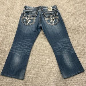 Rock revival jeans, size 34, distressed jeans, but in good condition